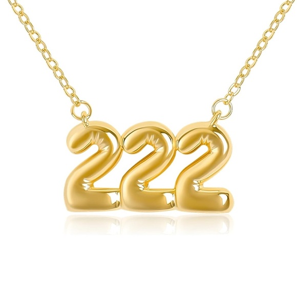 Angel numbers “222” bubble gold necklace - Picture 2 of 4